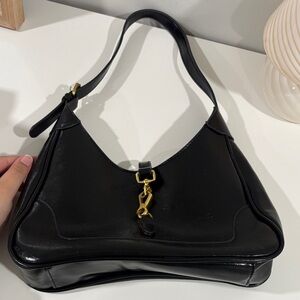 SHEIN Black Shoulder Bag with Gold Accent